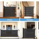 Retractable Baby Gate - 55" Wide Mesh Pet Gate with Anti-Crawling Hook, Safety Lock, One-Hand Operation, 34" Tall Baby Gate for Stairs, Doorways, Hallways, Garage, Indoor Outdoor, Black