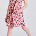 DaniChins Girl Casual Short Sleeve Floral Print Dress with Pockets