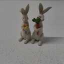 Newman House Studio Easter-Decorations - Spring Bunny Decor - Table Centerpiece - Spring Figurines - Indoor Bunny Statues with Flower Farmhouse Office Room Decor for Table 5 * 4.25 * 11.75 inch (Bunny With Flower)