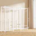 AQRA Heavy Duty Metal Garment Rack, Freestanding Clothes Rack, White, 15"D x 67"W x 76"H