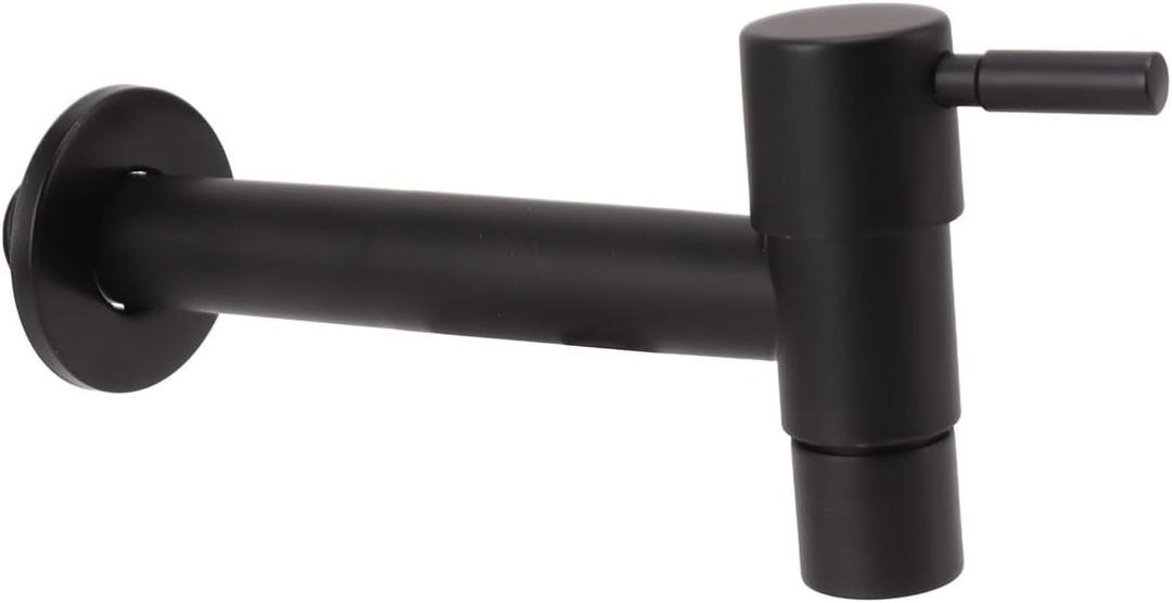 1pcs Garden Bathroom Faucet Single Cold Water Tap 304 Stainless Steel Black Wall Mounted (Mop Pool)