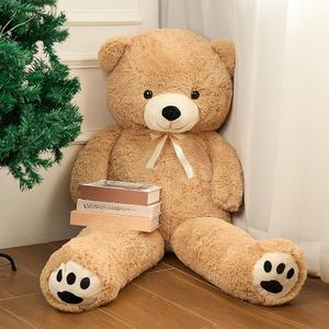 Meooeck Giant Bear 5 Feet Big Giant Large Stuffed Bear 59'' Plush Cute Huge Tall Light Brown Stuffed Valentines Day Gift for Girlfriend Wife Lover Birthday Present