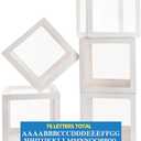 PABUES Baby Boxes for Baby Shower White Clear Balloon Box Blocks Gender Reveal Decorations and Birthday Party (5 PCS Balloon Box-78 Letter)