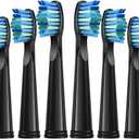 10 Pack Toothbrush Replacement Heads Compatible with Fairywill FW-D1/D3/D7/D8/507/508/551/917/959, Gloridea, Sboly, WOVIDA, YUNCHI Sonic Electric Toothbrushes - Black