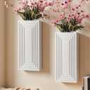 Wooden Wall Planter Vase,2 Pack Hanging Planter for Indoor Fake Plants Modern Boho Farmhouse Wall Art Decor for Home Indoor Kitchen Modern Farmhouse Bathroom Living Room Dining Room(White)