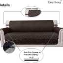 Easy-Going Reversible Loveseat Couch Cover for 2 Cushion Couch Sofa Cover for Dogs Water Resistant Furniture Protector with Foam Sticks Elastic Straps for Pet (Loveseat, Chocolate/Beige)