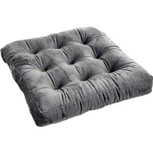 Velvet Seat Cushions 20x20, Extra Thick Dining Chair Cushions, Chair Pads and Cushions Single Square, Indoor Seat Cushions for Dining Chairs Soft Velvet Fabric, Skin-Friendly Grey