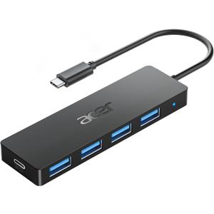 Acer USB C Hub 4 Ports, Multiple USB 3.0 Hub, USBC Splitter for Laptop with TypeC Power Port, Extender for Type C Port Laptop, PC, Desktop and More (USB-C, 0.7ft)
