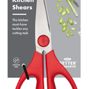 OXO Stainless Steel Measuring Spoon Set, Silver, 4-Piece & Culinary Fresh Lemon Zester & Cheese Grater with Razor Sharp Stainless Steel Blade & OXO SoftWorks Stainless Steel Kitchen Shears, 1 Count, Red