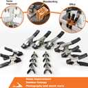 Wellmax 16PC Nickel-Plated Metal Spring Clamps Set - Heavy Duty Clips for Woodworking, Photography Backdrops, and More - Includes 8pc 2 Inch, 4pc 4 Inch, and 4pc 6 Inch Clamps