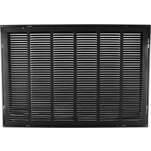 HVAC Premium 30" X 18" Steel Return Air Filter Grille for 1" Filter - Removable Face/Door - HVAC Duct Cover - Flat Stamped Face - Black [Outer Dimensions: 32 5/8" X 20 5/8"]
