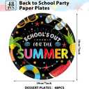 48Pcs School's Out for The Summer Party Plates for End of School Year Party Decorations Summer End of School Disposable Dessert Plates School's Out Themed 7 Inch Decors for Graduation Party Supplies