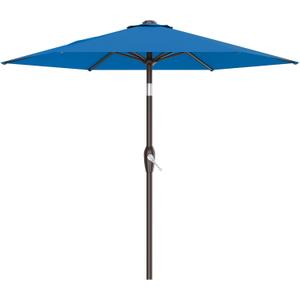 AreShark 7.5FT Patio Umbrella Table Market Umbrella with 6 Sturdy Ribs, Button Tilt/Crank Heavy-Duty Round Outdoor Umbrellas for Garden, Deck, Backyard,and Pool, Royal Blue