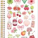 Yhtrg Coquette Preppy Fruit Spiral Notebooks, Cute Girly Journaling, Fruit Lover Gifts Journals for Women, Coquette Girly Office Supplies, Aesthetic Notebook for Note Taking, 5.5x8.3 Inch (pink)