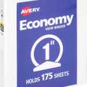 Avery Economy View 3 Ring Binder, 1" Round Rings, 1 White Binder (05711)