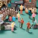 Gejoy 200 Pcs Miniature People Figurines 1:75 Scale 0.98 Inch Model Trains Architectural Plastic People Figures Tiny Sitting and Standing for Miniature Scenes