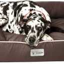 PetFusion Ultimate Dog Bed, Orthopedic Memory Foam, Multiple Sizes/Colors, Medium Firmness Pillow, Waterproof Liner, YKK Zippers, Breathable 35% Cotton Cover,Brown, X-Large (44x34")