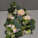 MAKHOT 2 Pcs Pink 6.6Ft Artificial Eucalyptus Flower Garland with Fake Rose Flower Vine Seeded Eucalyptus Leaves Greenery Garland for Wedding Table Backdrop Party Centerpiece Room Decor (Pink)