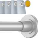 Silver Shower Curtain Rod Tension 30 to 80 Inch,1 Inch Diameter Adjustable Tension Curtain Rod No Drilling,Shower Rods for Bathroom,No Rust
