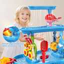 Water Table for Toddlers 3-5 | 3-Tier Kids Water Table Toys, Outdoor Water Table with Rain Showers Splash Pond for Beach Backyard Summer, Sensory Play Table for Boys Girls