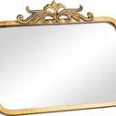 GIFTTROVE Vintage Makeup Desk Mirror, 7.9" L x 11.8" W Antique Gold Vanity Table Mirror, Metal Framed Rectangular Small Standing Mirrors, 360 Adjustable Rotation Mirrors for Tabletop, Bathroom