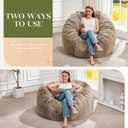 Hobestluk Bean Bag Chairs Giant Beanbag Chair with Filler, Memory Foam Bean Bags with Fluffy & Machine Washable Cover, Bean Bag Chairs for Adults for Living Room, Bedroom (BROWN, 3FT - 36 x 36 x 22)