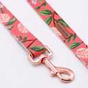 Elegant little tail Dog Leash, Strong and Durable Traditional Style Dog Leash, Webbing Dog Leashs, Soft Walking Pet Leash for Small Medium Large Dogs (Small (Pack of 1), Pink Peony)
