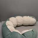 Peallow(Pat. Pend) Long Round Body Pillow for Adults, Bolster Pillow for Sleeping, Soft and Supportive Pillow for Sleeping & Lumbar Support (Green-White, 59")