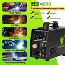 200A Aluminum MIG Welder 110V/220V, Flux MIG/MIG/Single Pulse MIG/Stick/Lift TIG 5 In 1 MIG Welding Machine With LED Display, Heavy Duty Flux Cored MIG Welder For Indoor Outdoor