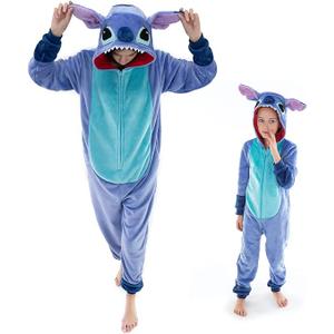 Snug Fit Unisex Adult Onesie Pajamas, Flannel Cosplay Animal One Piece Halloween Costume Sleepwear Homewear 4-5T Light Blue