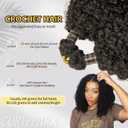 Afro Kinky Curly Pre-Looped Crochet Extensions 100% Human Hair Pre-Separated Crochet Hair for Black Women 100 Strands Natural Color 20 Inch 120 Gram