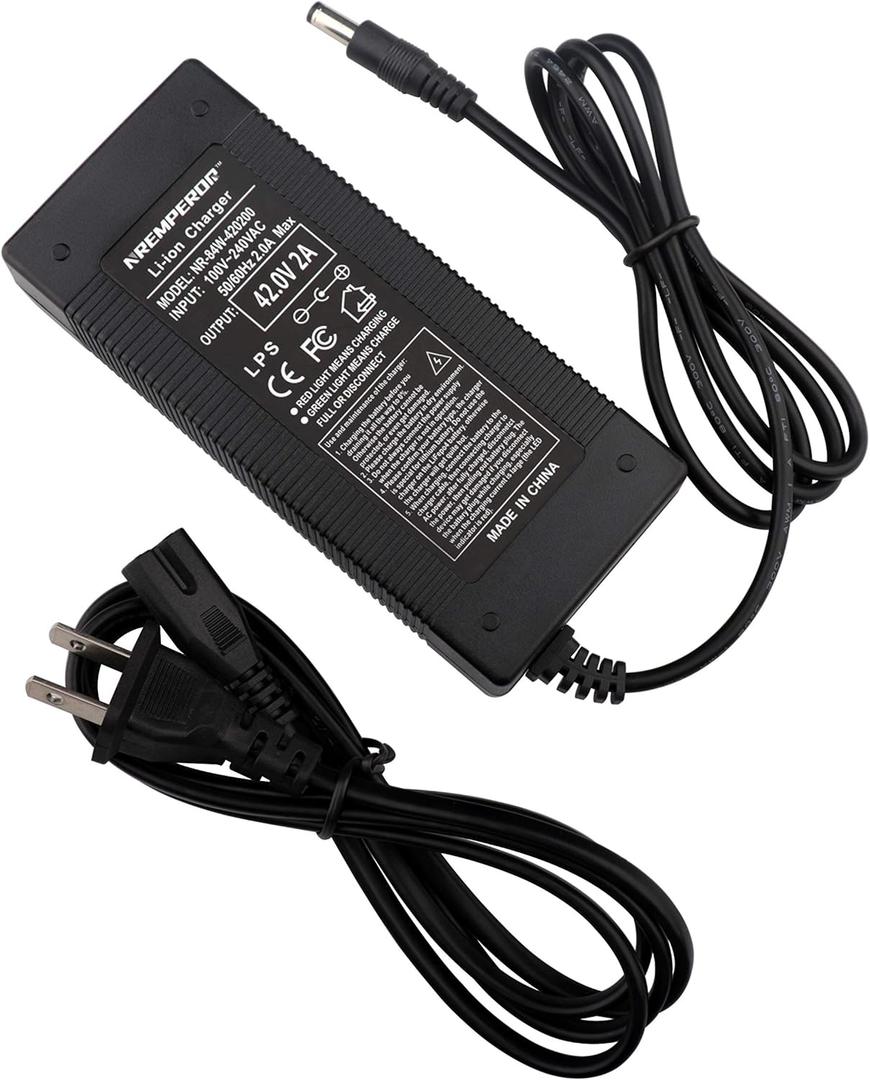 42V 2A Charger 36V Li-ion Battery Fast Charger Replacement for Razor/Jetson/Voyage/gotrax/ninebot and Most 36V 10S Lithium Battery Device Output 2A 1 Prong DC-Round Port 5.5