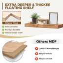 24x8x1.6 inch Floating Shelves Set of 2 – Solid Wood Rustic Oak Wall Mounted Shelf for Kitchen, Bathroom, Living Room
