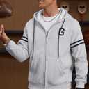 Men's Sports Jacket Thermal Fleece-Lined Midweight Casual Zip Up Hoodies (S-XXL) (Gray, XL)