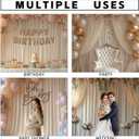 Champagne Backdrop Curtains for Wedding Parties, 10x10FT Wrinkle Free Photo Backdrop Curtains for Wedding Birthday Party Baby Shower, Fabric Drape with Rod Pockets 5ft x10ft, 2 Panels