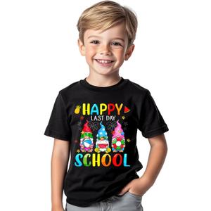 Last Day of School Shirt for Toddler Boys Girls Kids, Happy Funny End of School Year Graduation Shirts Graphic Tee Tops, 2-8T (Black)