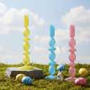 Mumufy 3 Pcs 11 Inch Easter Candle Holder Glass Easter Egg Candlestick Holder Spring Taper Decorations Home Candlesticks Decorations Centerpieces Decor for Candle Fireplace Mantle Dining Gifts