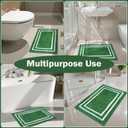 Uphome Bath Mat for Bathroom, 18x26 Modern Green Bathroom Rug Non Slip Machine Washable, Soft Plush Microfiber Absorbent Bathroom Mat for Tub, Shower, Floor, Sink