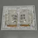 AW BRIDAL Ceramic Engagement Gifts For Couples Newly Engaged Unique Coffee Mugs Set Of 2, 12 Oz| Bachelorette Bridal Shower Gift For Bride, Anniversary Wedding Gifts For Couple Housewarming Gift Ideas