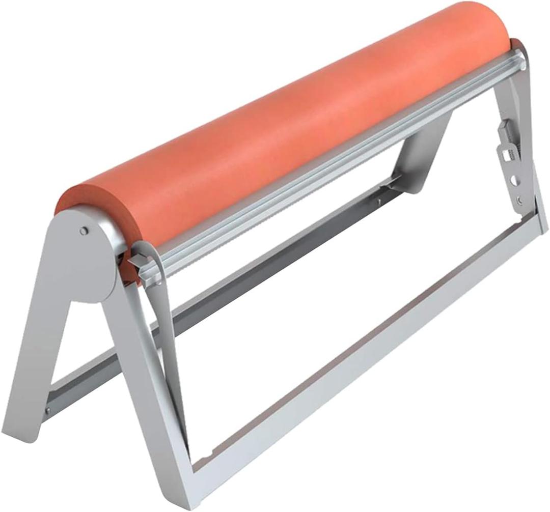 HFS(R) Kraft Butcher Paper Roll Holder Dispenser Cutter 18" Carbon Steel Wall Mounted or Table Top with Cutter Bar Ideal for Cafe Artist Studio Office