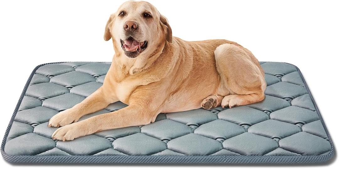 Dog Crate Mats,Soft Kennel Pads Washable with Anti-Slip Bottom,Dog Kennel Pads for Sleeping,Pets Mattress Cat Dog Beds for Large Medium Dogs (41x27,Grey)