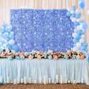 12pcs Flower Wall Backdrop 16.5"x16.5" Artificial Floral Panel-Blue