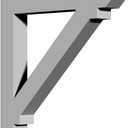 Ekena Millwork BKT02X15X15AS 2-Inch W x 15 7/8-Inch D x 15 7/8-Inch H Ashford Bracket