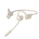 LOBKIN Open Ear Headphones with Mic, Bluetooth Headset with Noise Cancelling Microphone and Multipoint Connect, Wireless Bluetooth 5.4 Headset for Work Call Meeting Driving(Beige)