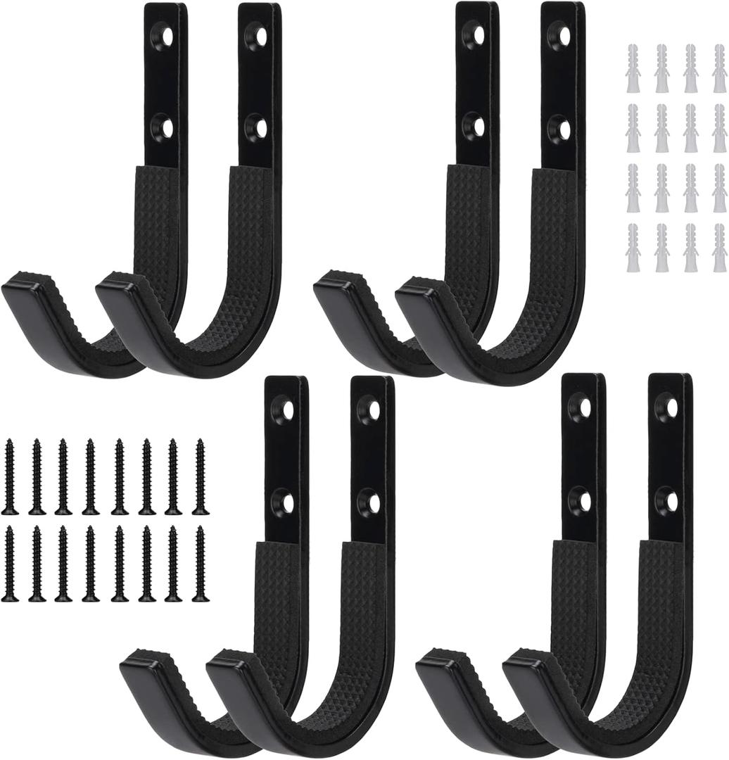 Gun Rack Storage Wall Mount Rifles Shotgun Hooks Horizontal Metal Hangers for Storing Shotguns Rifles Archery Bow Heavy Duty Steel (Black)