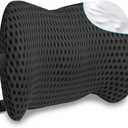 Lumbar Support Pillow with Adjustable Straps for Lower Back Pain Relief. Memory Foam Lumbar Support Pillow for Car, Bed, Office Chair, Gaming Chair, Recliner, Improves Posture Black