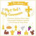 My First Holy Communion Banner Religious Celebration Hanging Swirls Decorations My Baptism Christening God Bless Theme for Kids Boy Girl First Holy Communion Party Supplies
