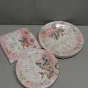 96Pcs Winter Woodland Baby Shower Party Supplies Forest Animals Baby It's Cold Outside Pink Party Plates Napkins Decoration for Girl Disposable Paper Tableware for 24 Guests