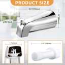 Dreyoo Tub Spout (Universal Fits 1/2" Copper Pipe, 1/2" IPS and 3/4" IPS), Bathroom Bathtub Faucet with Adapters and Hex Wrench (Chrome,Simple)