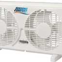 Seasons Comfort Twin Window Fan, Reversible Airflow Control, 9 Inch, 2 Speeds, Expandable, Exhaust, Dual Fan - Ideal for Home, Kitchen, Bedroom & Office, 11.5" H x 22.5" W x 6" D